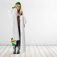 Zimbabwe Christmas Hooded Blanket with Festive Santa Palm Tree and Red Yellow Green Flag - Wonder Print Shop