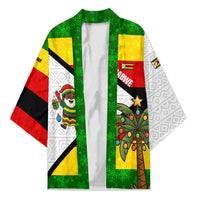 Zimbabwe Christmas Kimono with Festive Santa Palm Tree and Red Yellow Green Flag - Wonder Print Shop