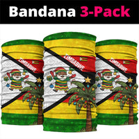 Zimbabwe Christmas Neck Gaiter with Festive Santa Palm Tree and Red Yellow Green Flag - Wonder Print Shop