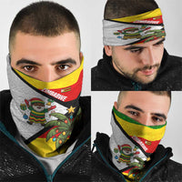 Zimbabwe Christmas Neck Gaiter with Festive Santa Palm Tree and Red Yellow Green Flag - Wonder Print Shop