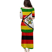Zimbabwe Christmas Puletasi with Festive Santa Palm Tree and Red Yellow Green Flag - Wonder Print Shop