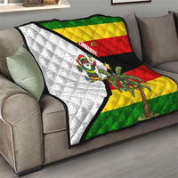 Zimbabwe Christmas Quilt with Festive Santa Palm Tree and Red Yellow Green Flag - Wonder Print Shop