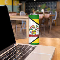 Zimbabwe Christmas Skinny Tumbler with Festive Santa Palm Tree and Red Yellow Green Flag - Wonder Print Shop