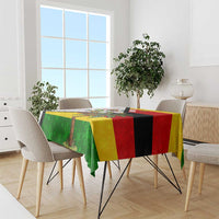 Zimbabwe Christmas Tablecloth with Festive Santa Palm Tree and Red Yellow Green Flag - Wonder Print Shop