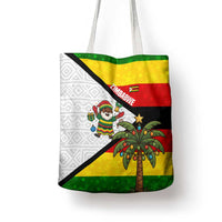 Zimbabwe Christmas Tote Bag with Festive Santa Palm Tree and Red Yellow Green Flag - Wonder Print Shop