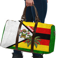 Zimbabwe Christmas Travel Bag with Festive Santa Palm Tree and Red Yellow Green Flag - Wonder Print Shop