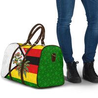 Zimbabwe Christmas Travel Bag with Festive Santa Palm Tree and Red Yellow Green Flag - Wonder Print Shop