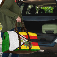 Zimbabwe Christmas Travel Bag with Festive Santa Palm Tree and Red Yellow Green Flag - Wonder Print Shop