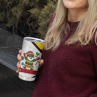 Zimbabwe Christmas Tumbler Cup with Festive Santa Palm Tree and Red Yellow Green Flag - Wonder Print Shop