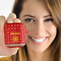 Macedonia Christmas AirPods Case with Traditional Santa and Yellow Sun Motif - Wonder Print Shop