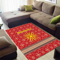 Macedonia Christmas Area Rug with Traditional Santa and Yellow Sun Motif - Wonder Print Shop