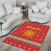 Macedonia Christmas Area Rug with Traditional Santa and Yellow Sun Motif - Wonder Print Shop