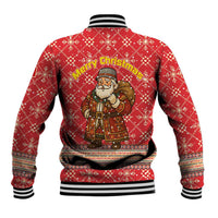 Macedonia Christmas Baseball Jacket with Traditional Santa and Yellow Sun Motif - Wonder Print Shop