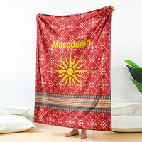 Macedonia Christmas Blanket with Traditional Santa and Yellow Sun Motif - Wonder Print Shop