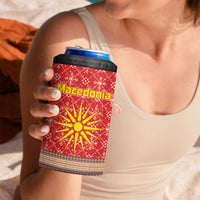 Macedonia Christmas 4 in 1 Can Cooler Tumbler with Traditional Santa and Yellow Sun Motif - Wonder Print Shop