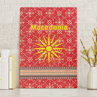 Macedonia Christmas Canvas Wall Art with Traditional Santa and Yellow Sun Motif - Wonder Print Shop
