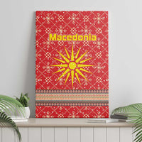 Macedonia Christmas Canvas Wall Art with Traditional Santa and Yellow Sun Motif - Wonder Print Shop