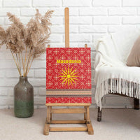 Macedonia Christmas Canvas Wall Art with Traditional Santa and Yellow Sun Motif - Wonder Print Shop