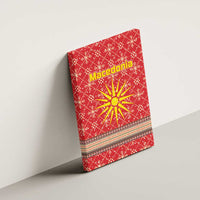 Macedonia Christmas Canvas Wall Art with Traditional Santa and Yellow Sun Motif - Wonder Print Shop