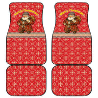 Macedonia Christmas Car Mats with Traditional Santa and Yellow Sun Motif - Wonder Print Shop