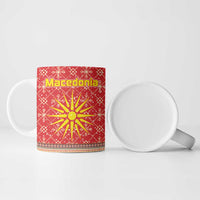 Macedonia Christmas Ceramic Mug with Traditional Santa and Yellow Sun Motif - Wonder Print Shop
