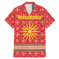 Macedonia Christmas Family Matching Mermaid Dress and Hawaiian Shirt with Traditional Santa and Yellow Sun Motif - Wonder Print Shop