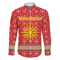 Macedonia Christmas Family Matching Puletasi and Hawaiian Shirt with Traditional Santa and Yellow Sun Motif - Wonder Print Shop