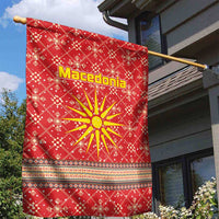 Macedonia Christmas Garden Flag with Traditional Santa and Yellow Sun Motif - Wonder Print Shop