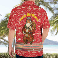 Macedonia Christmas Hawaiian Shirt with Traditional Santa and Yellow Sun Motif - Wonder Print Shop