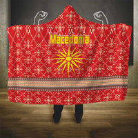Macedonia Christmas Hooded Blanket with Traditional Santa and Yellow Sun Motif - Wonder Print Shop