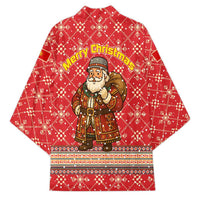 Macedonia Christmas Kimono with Traditional Santa and Yellow Sun Motif - Wonder Print Shop