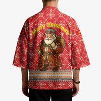 Macedonia Christmas Kimono with Traditional Santa and Yellow Sun Motif - Wonder Print Shop