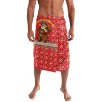 Macedonia Christmas Lavalava with Traditional Santa and Yellow Sun Motif - Wonder Print Shop