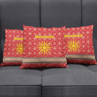 Macedonia Christmas Pillow Cover with Traditional Santa and Yellow Sun Motif - Wonder Print Shop