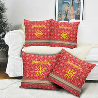 Macedonia Christmas Pillow Cover with Traditional Santa and Yellow Sun Motif - Wonder Print Shop