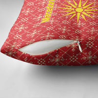 Macedonia Christmas Pillow Cover with Traditional Santa and Yellow Sun Motif - Wonder Print Shop