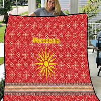 Macedonia Christmas Quilt with Traditional Santa and Yellow Sun Motif - Wonder Print Shop