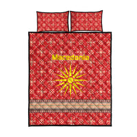 Macedonia Christmas Quilt Bed Set with Traditional Santa and Yellow Sun Motif - Wonder Print Shop