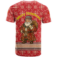Macedonia Christmas T Shirt with Traditional Santa and Yellow Sun Motif - Wonder Print Shop