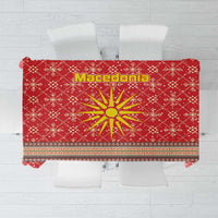 Macedonia Christmas Tablecloth with Traditional Santa and Yellow Sun Motif - Wonder Print Shop