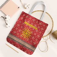 Macedonia Christmas Tote Bag with Traditional Santa and Yellow Sun Motif - Wonder Print Shop