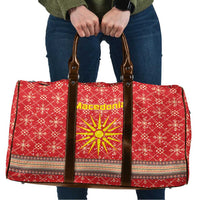 Macedonia Christmas Travel Bag with Traditional Santa and Yellow Sun Motif - Wonder Print Shop