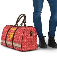 Macedonia Christmas Travel Bag with Traditional Santa and Yellow Sun Motif - Wonder Print Shop