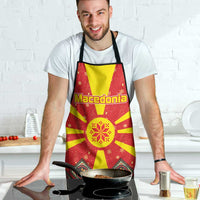 Macedonia Christmas Apron with Yellow Sun, Santa, and Festive Tree Motif - Wonder Print Shop