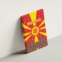 Macedonia Christmas Canvas Wall Art with Yellow Sun, Santa, and Festive Tree Motif - Wonder Print Shop