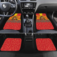 Macedonia Christmas Car Mats with Yellow Sun, Santa, and Festive Tree Motif - Wonder Print Shop