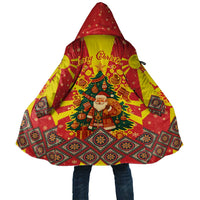 Macedonia Christmas Cloak with Yellow Sun, Santa, and Festive Tree Motif - Wonder Print Shop