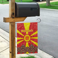 Macedonia Christmas Garden Flag with Yellow Sun, Santa, and Festive Tree Motif - Wonder Print Shop
