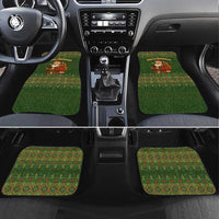 Romania Christmas Car Mats with Map Tricolor Flag Golden Eagle and Santa Motif - Wonder Print Shop