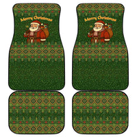 Romania Christmas Car Mats with Map Tricolor Flag Golden Eagle and Santa Motif - Wonder Print Shop